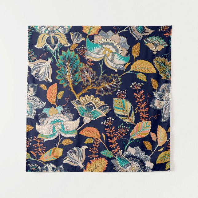 Colourful seamless pattern. Floral background. Flo Tapestry (Front)