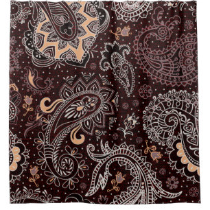 Colourful seamless pattern in paisley style. Vinta
