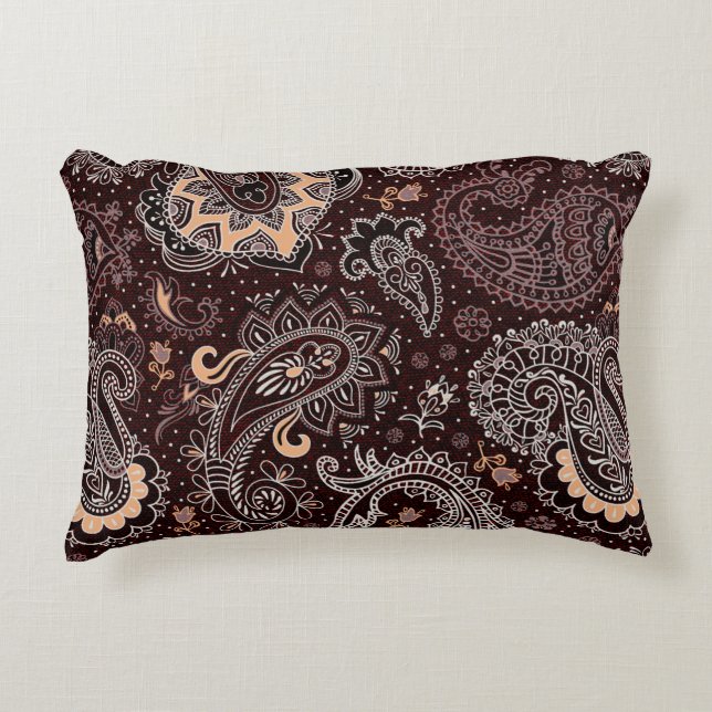 Colourful seamless pattern in paisley style. Vinta Accent Pillow (Front)