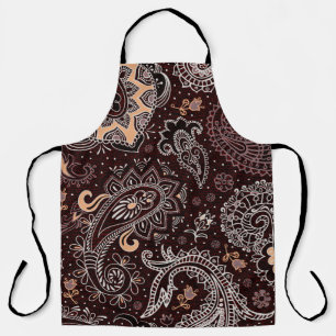 Colourful seamless pattern in paisley style. Vinta Apron