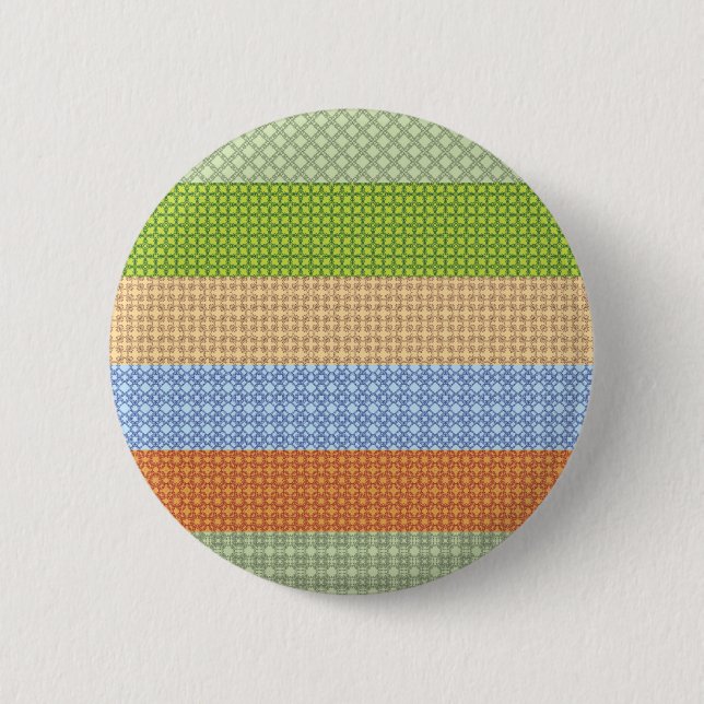 colourful seamless pattern mosaic, yellow, green.. 2 inch round button (Front)