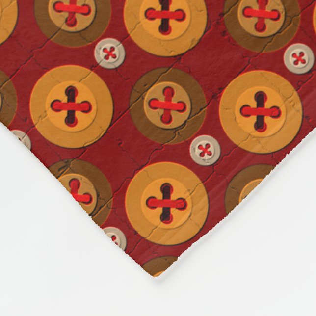 Colourful seamless pattern with buttons. fleece blanket (Corner)