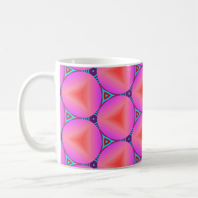 Colourful seamless pattern with simple geometric o coffee mug (Left)
