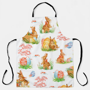 Colourful seamless pattern with spring easter conc apron