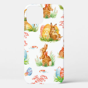 Colourful seamless pattern with spring easter conc iPhone 12 case