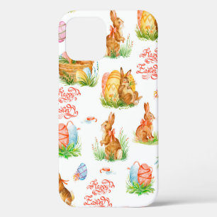 Colourful seamless pattern with spring easter conc iPhone 12 case