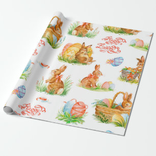 Colourful seamless pattern with spring easter conc wrapping paper