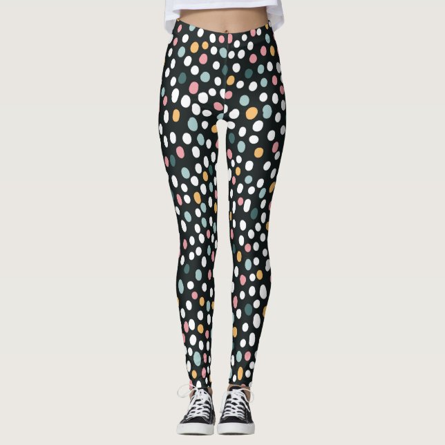 Colourful Seamless polka dots Pastel Pattern    Leggings (Front)
