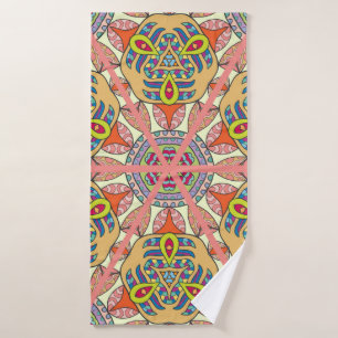 Colourful seamless triangle patchwork pattern. Abs Bath Towel