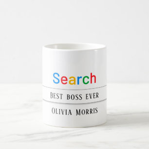 Colourful Search Best Boss Ever Custom Coffee Mug