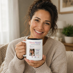 Colourful Search Style Mom Photo Tribute Two-Tone Coffee Mug