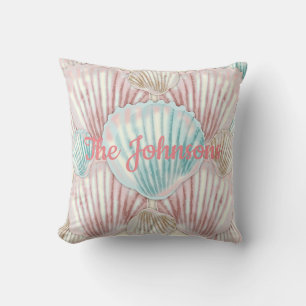Colourful Seashell Cluster Throw Pillow