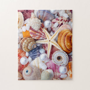 Colourful Seashells on the beach puzzle