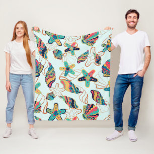 Colourful seashells pattern fleece blanket