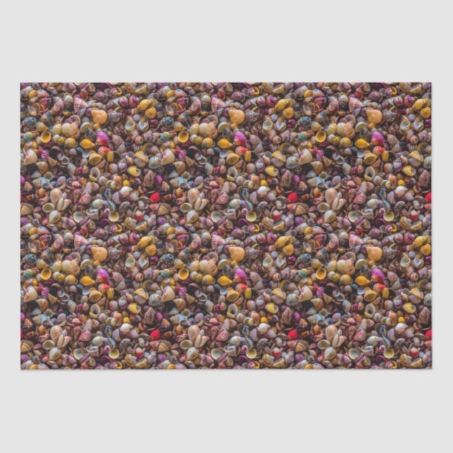 Colourful Seashells Photo Repeating Pattern Tissue Paper (Front)