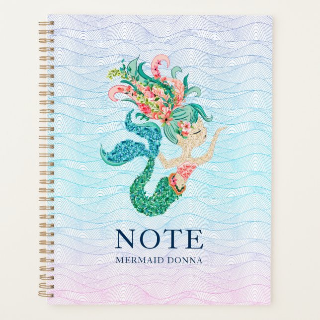 Colourful seashore flowers mermaid planner (Front)