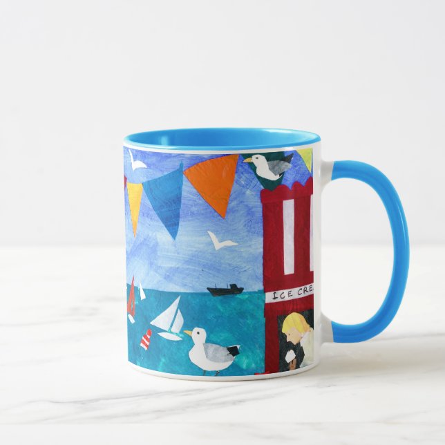 Colourful 'Seaside' Coffee Mug (Right)