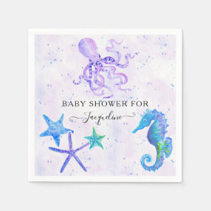Colourful Seaside Starfish Seahorse Octopus Baby Napkin