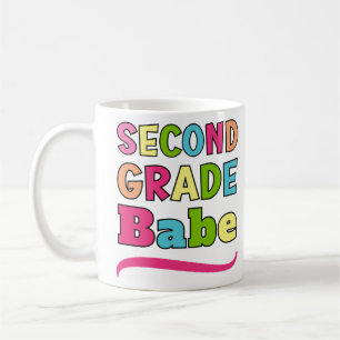 Colourful Second Grade Babe Back To School Coffee Mug