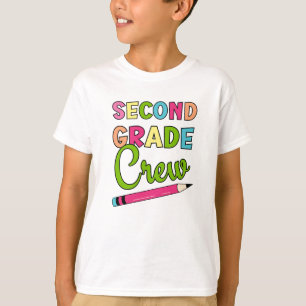 Colourful Second Grade Crew Back To School T-Shirt