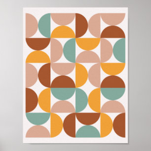 Colourful Semicircles Bold Minimalism Poster
