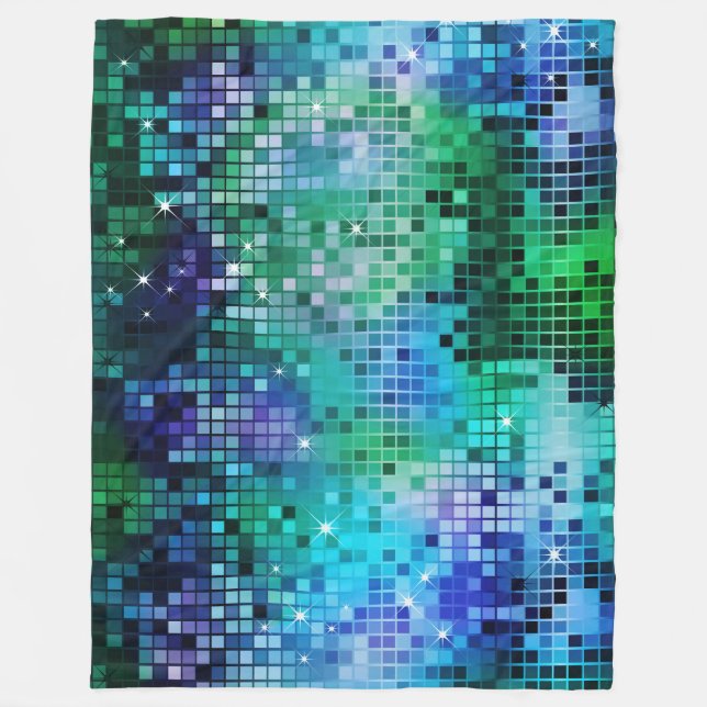 Colourful Sequins Look Disco Mirrors Pattern 5 Fleece Blanket (Front)
