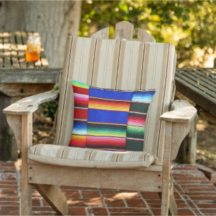 colourful serape stripes throw pillow