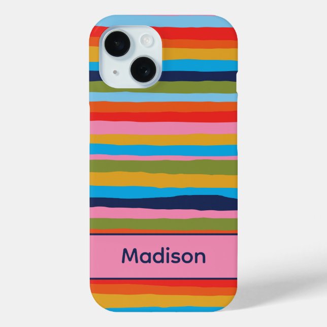 Colourful Serrate Stripes Pattern Personalized  Case-Mate iPhone Case (Back)
