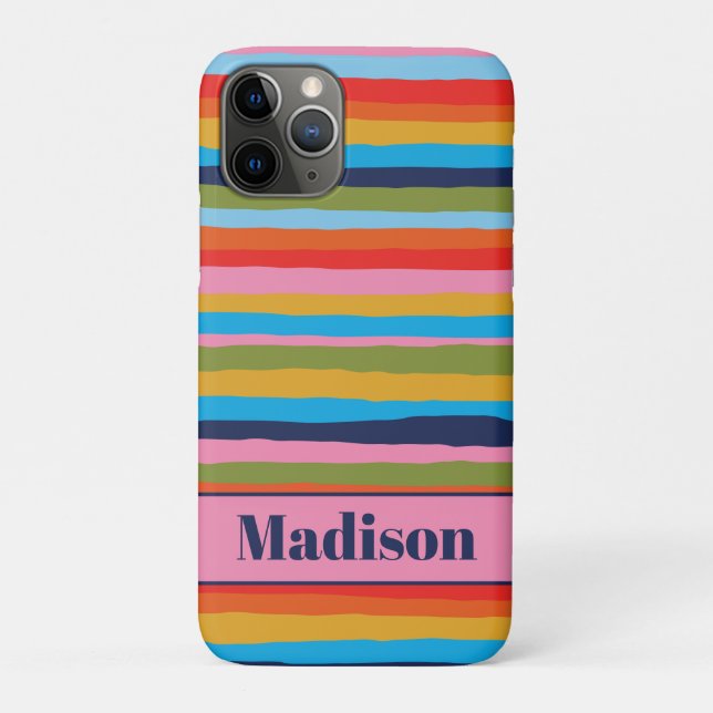 Colourful Serrate Stripes Pattern Personalized  Case-Mate iPhone Case (Back)
