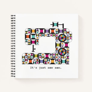Colourful Sewing Machine Quilt Pattern Notebook