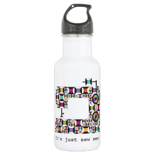 Colourful Sewing Machine Quilt Pattern Water 532 Ml Water Bottle