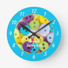 Colourful Sewing Room Personalized Round Clock