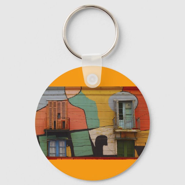 Colourful Shacks Buenes Aires Argentina Keychain (Front)