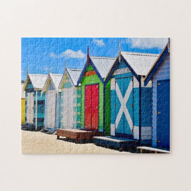 Colourful Shacks on Melbourne Beach Jigsaw Puzzle (Horizontal)
