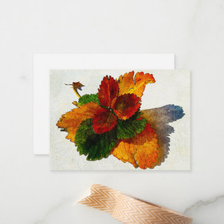 Colourful shades of autumn leaves card