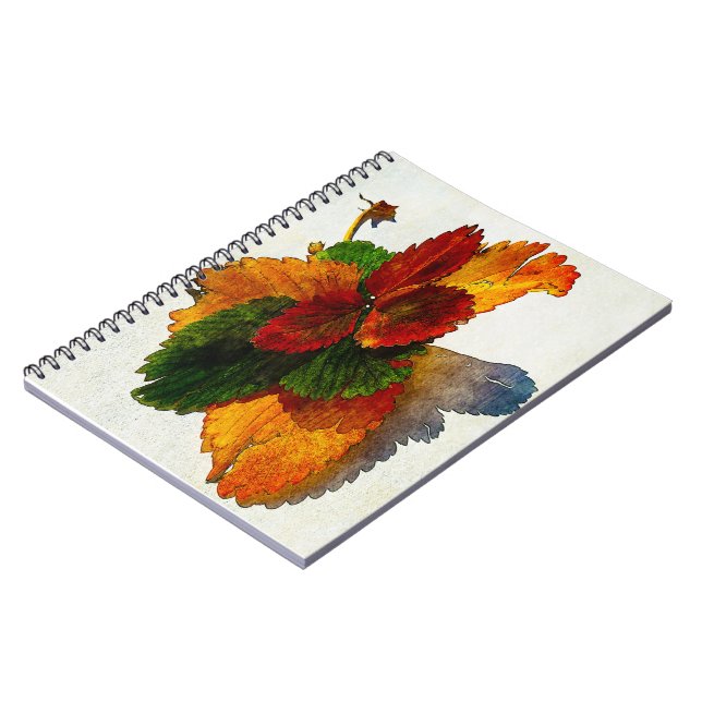 Colourful shades of autumn leaves   notebook (Left Side)
