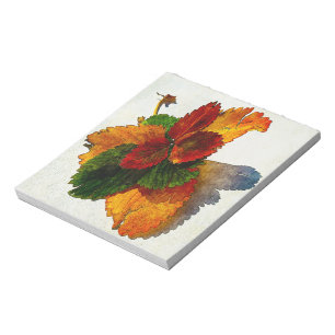 Colourful shades of autumn leaves  notepad