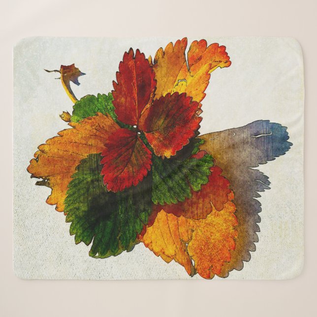 Colourful shades of autumn leaves   sherpa blanket (Front (Horizontal))