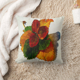 Colourful shades of autumn leaves  throw pillow