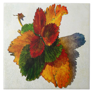 Colourful shades of autumn leaves tile