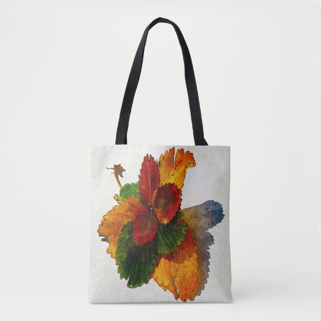 Colourful shades of autumn leaves  tote bag (Front)