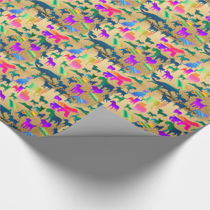 Colourful Shadow Dogs Wrapping Paper