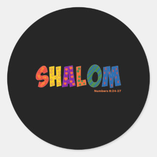 Colourful Shalom Classic Round Sticker