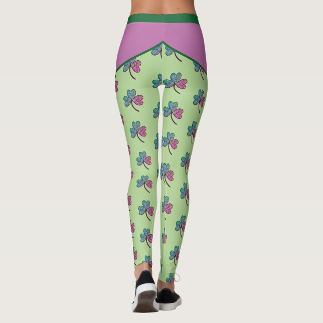 Colourful Shamrock Leggings (Back)