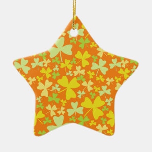 Colourful Shamrocks Ceramic Ornament
