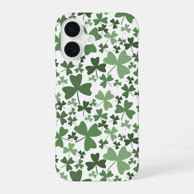 Colourful Shamrocks iPhone 16 Case (Back)