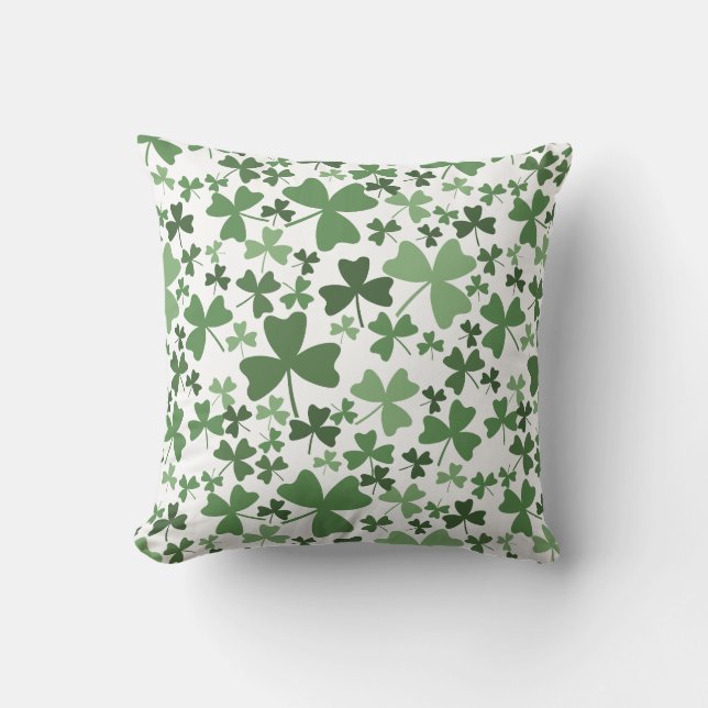 Colourful Shamrocks Throw Pillow (Front)
