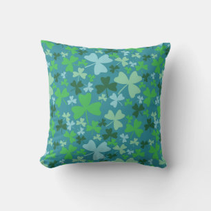 Colourful Shamrocks Throw Pillow
