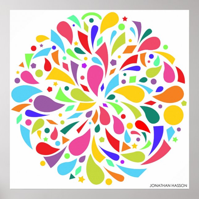 Colourful Shape Burst Poster (Front)
