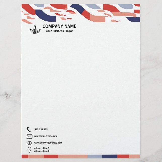 Colourful Shapes Banner Corporate Letterhead (Front)